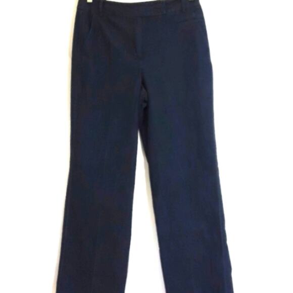 Larry Levine Stretch Sz 8 Blue Highrise Wide Leg Trousers - Picture 1 of 12